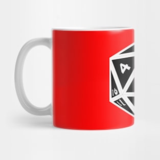 (Pocket) Black D20 Dice (White Outline) Mug